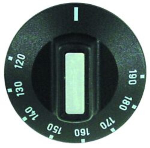Q306353 Knob (120-190°C) ø50mm Shaft:ø6x4,6mm Flat left